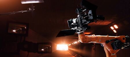 Robotics automatic arms machine of making movie and TV commercial in studio.の写真素材