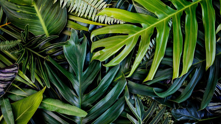 Creative design of leaves, Tropical leaf, Nature background and abstract green leaf texture, Nature...