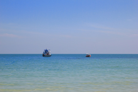 big and small boat in the seaのeditorial素材