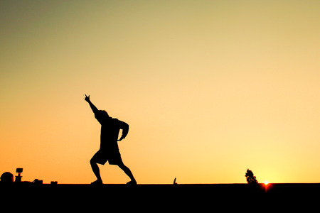 silhouette background of humanの写真素材