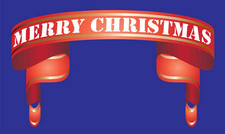 Snowman with Red glossy ribbon vector banners for merry christmasのイラスト素材