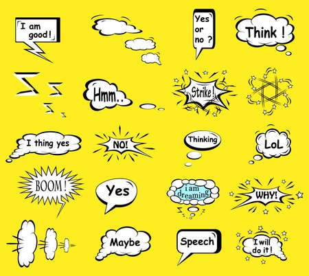 speech bubbles design elements. editable text. vector illustrationのイラスト素材
