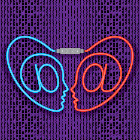 Cyber love. Internet dating.(vector, CMYK)のイラスト素材