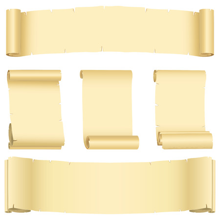 Grunge ragged banners  and scrolls set のイラスト素材