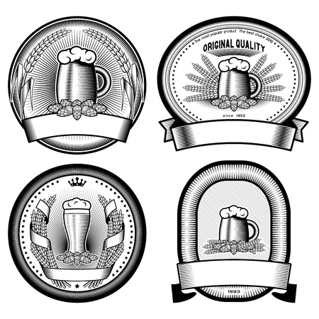 four vector  labelsのイラスト素材