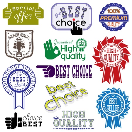 Vector stickers and labels set CMYK colors のイラスト素材