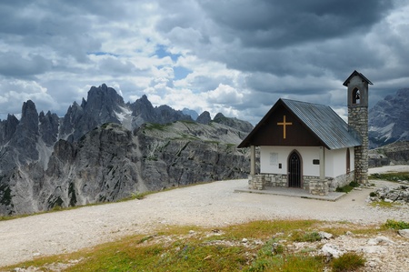 chapel dolomitesの写真素材
