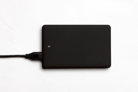 Black USB 3.0 External Hard Drive case 2.5 inch isolated on a white background