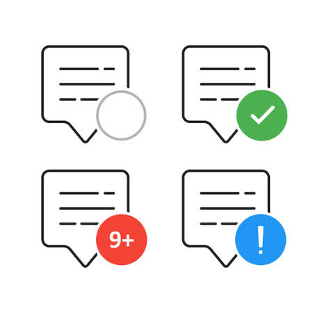 Vector notification icon in flat style. Messege simple illustration. Sms concept.のイラスト素材