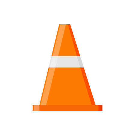Cone vector illustration road flat design. Construction traffic icon.のイラスト素材