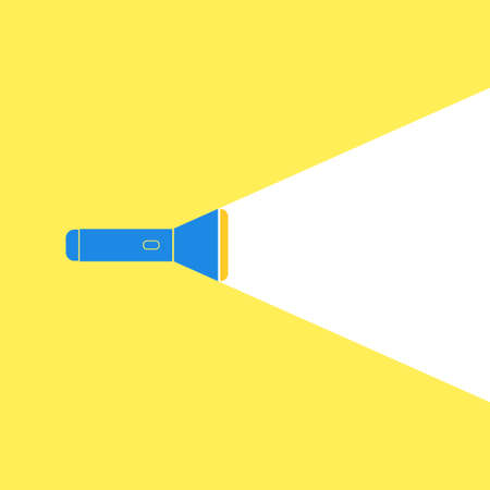 Flat flashlight illustration on yellow background. Bulb light vector icon.のイラスト素材