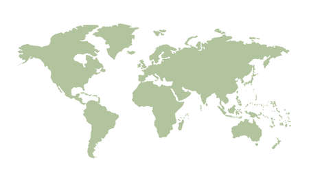World in flat style on white background. Green earth globe vector design.のイラスト素材