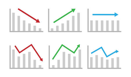 Flat vector infographic. Arrow vector icon. Stock market illustration.のイラスト素材