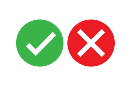 Check cross mark, great design for any purposes. Ok button circle icon.のイラスト素材