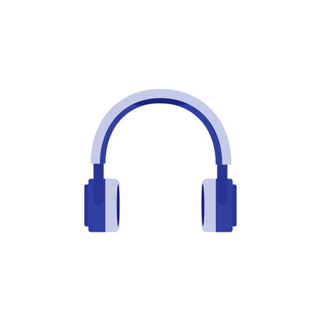 headphones flat on white background for web design. Vector illustrationのイラスト素材