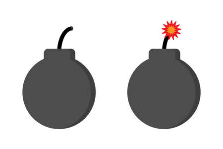 Cartoon bomb explosion. Dynamite flat vector icon.のイラスト素材