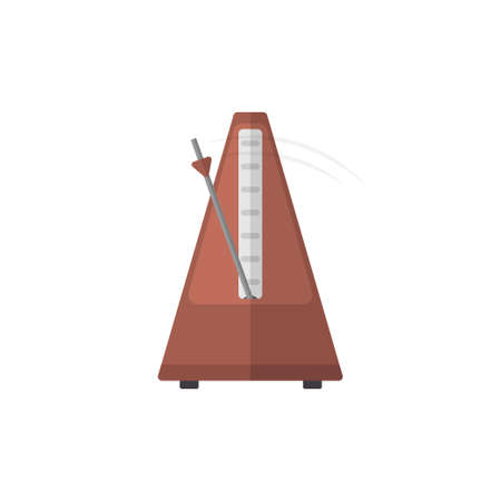 metronome Education in flat style icon. Tick symbol. Vector illustrationのイラスト素材