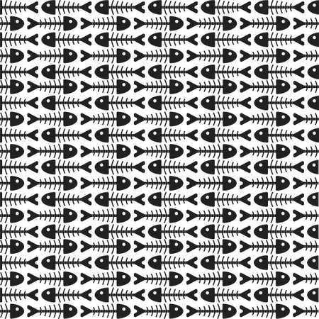 Seamless fish pattern. Vector background illustration design in flat style.のイラスト素材
