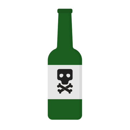 Beer in bottle simple flat icon isolated design illustration.のイラスト素材