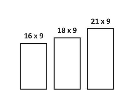 Flat simple web template 16 9, 18 9, 21 9  for your design. Smartphone ratio.のイラスト素材