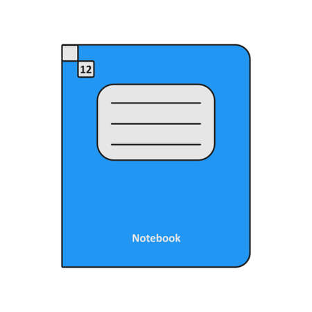 Vector school notebook in flat style. Isolated illustration design.のイラスト素材