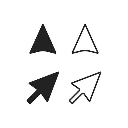 Blask and line cursor for web site design. Arrow simple vector icon set.のイラスト素材