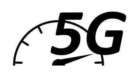 Vector isolated simple 5g line icon four your design in flat style.