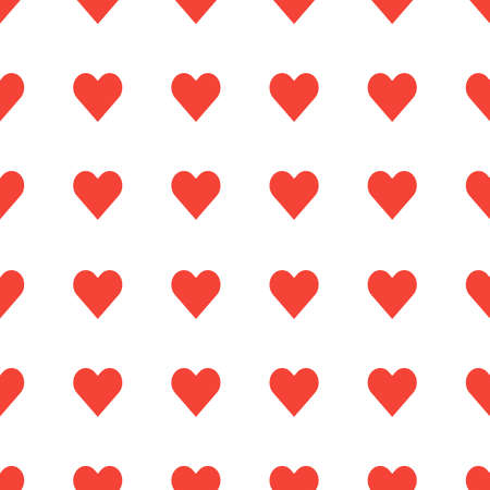 Love cute seamless background. Heart vector simple pattern in flat style.