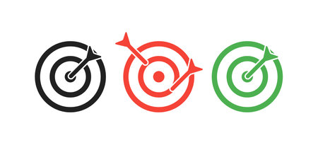 Target symbol, vector logo illustration. Simple busines arrow concept in flat style.のイラスト素材