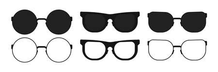 Vector isolated icon mockup for your design. Glasses illustration in flat style.のイラスト素材