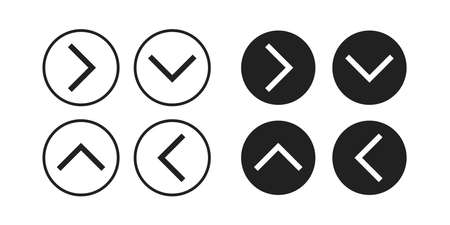 Flat icon design arrow button. Vector next isolated set concept.のイラスト素材