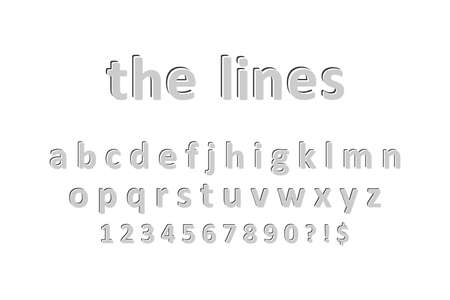 Abstract font line for print design. Vector modern minimal alphabet in flat style.のイラスト素材