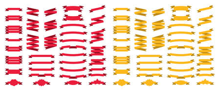 Flat ribbon for banner design. Modern barge art vector illustration.のイラスト素材