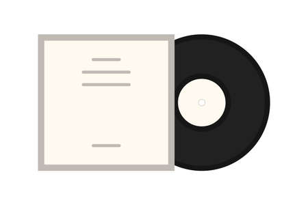 Classic retro vector vinyl illustration. Flat music, vintage design, pop art style.のイラスト素材