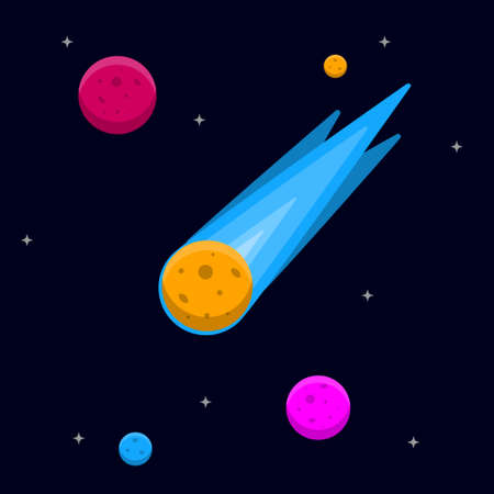 Flat graphic design space background. Vector galaxy cartoon illustration.のイラスト素材