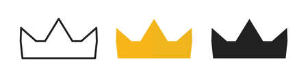 Crown icon set for your design. Isolated simple vector illustration.のイラスト素材