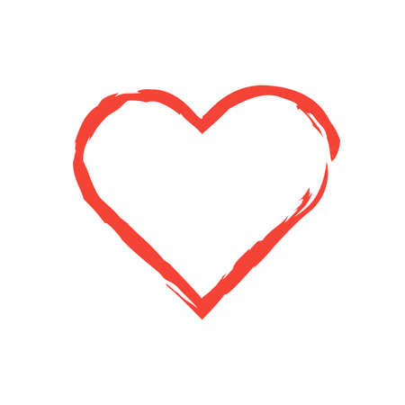 Vintage cartoon red heart. Love icon concept in simple vector flat style.のイラスト素材