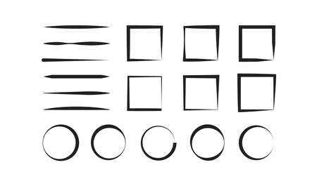 Line geometric figures icon set for your design in vector flat style.のイラスト素材