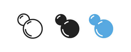 Water bubble, simple line icon set. Soap foam concept illustration in vector flat style.のイラスト素材