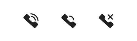 Call phone simple symbol icon set. Mobile illustration concept in vector flat style.のイラスト素材