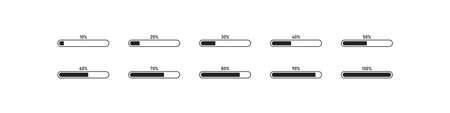 Load bar simple icon set. Progress isolated illustration concept in vector flat style.