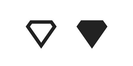 Crystal icon, diamond simple symbol, jewel concept logo, brilliant in vector flat style.のイラスト素材