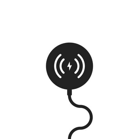 Wirelass charger illustration. Battery charge icon isolated mockup in vector flat style.のイラスト素材