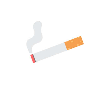 Cigarette simple illustration. Smoke icon. Tabacco concept sign in vector flat style.のイラスト素材