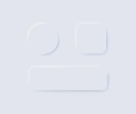 Neumorphism ui button design. App elements, minimal icon. Interface in vector flat style.のイラスト素材