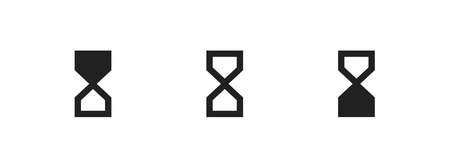 Hourglass icon, sand glass clock symbol. Hour timer concept in vector flat style.