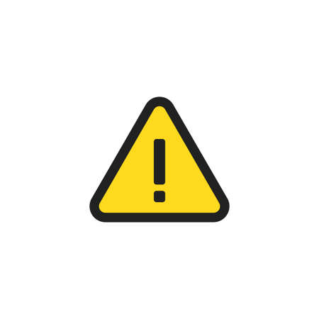 Sign alert, danger icon. Triangle attention concept illustration, hazard symbol invector flat style.