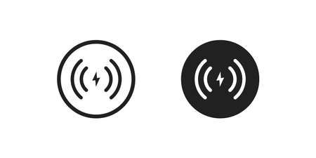Wireless charger icon concept. Phone charge simple illustration in vector flat style.のイラスト素材