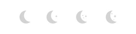 Moon and star, simple icon set. Crescent illustration, night isolated concept in vector flat style.のイラスト素材