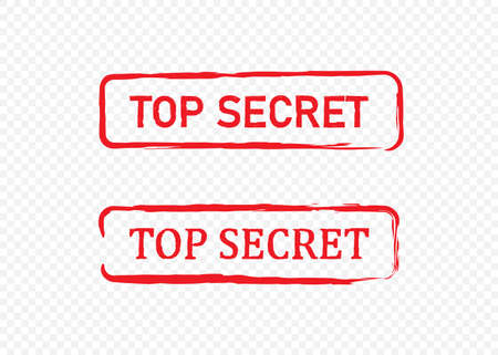 Top secret icon. Confidential stamp symbol. Grunge document sticker i vector flat style.のイラスト素材